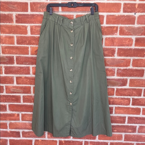 Vintage Dresses & Skirts - Vintage button down cargo midi skirt